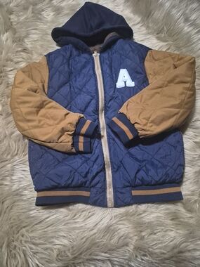 Varsity Style Jacket Letter Patch Color Block Bomber Coat